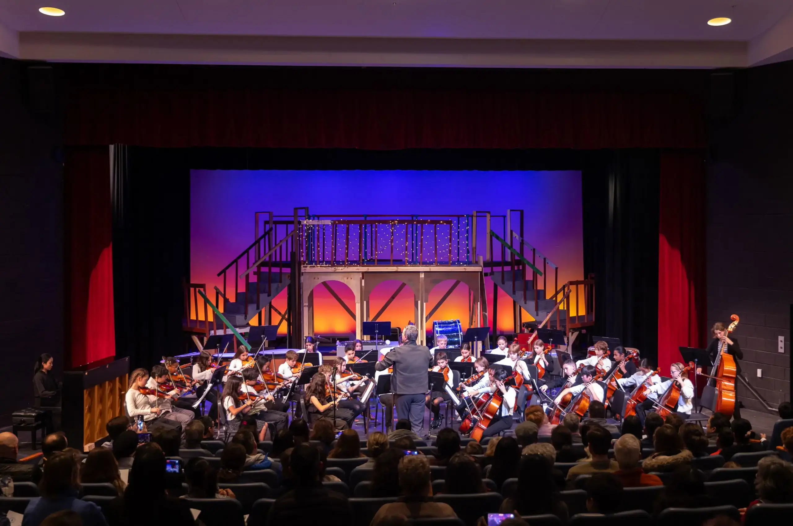 Students performing with instruments