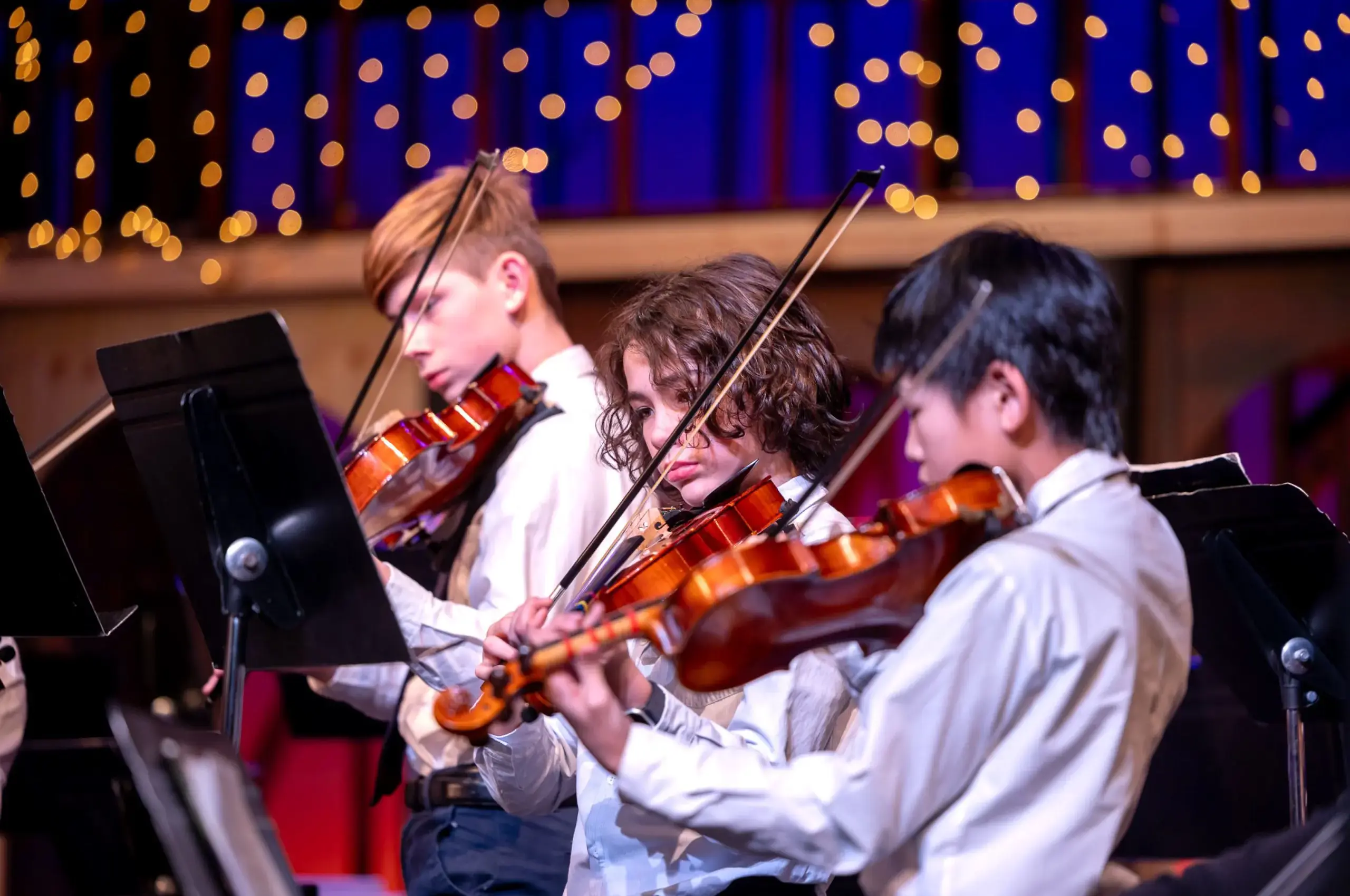Students performing with instruments