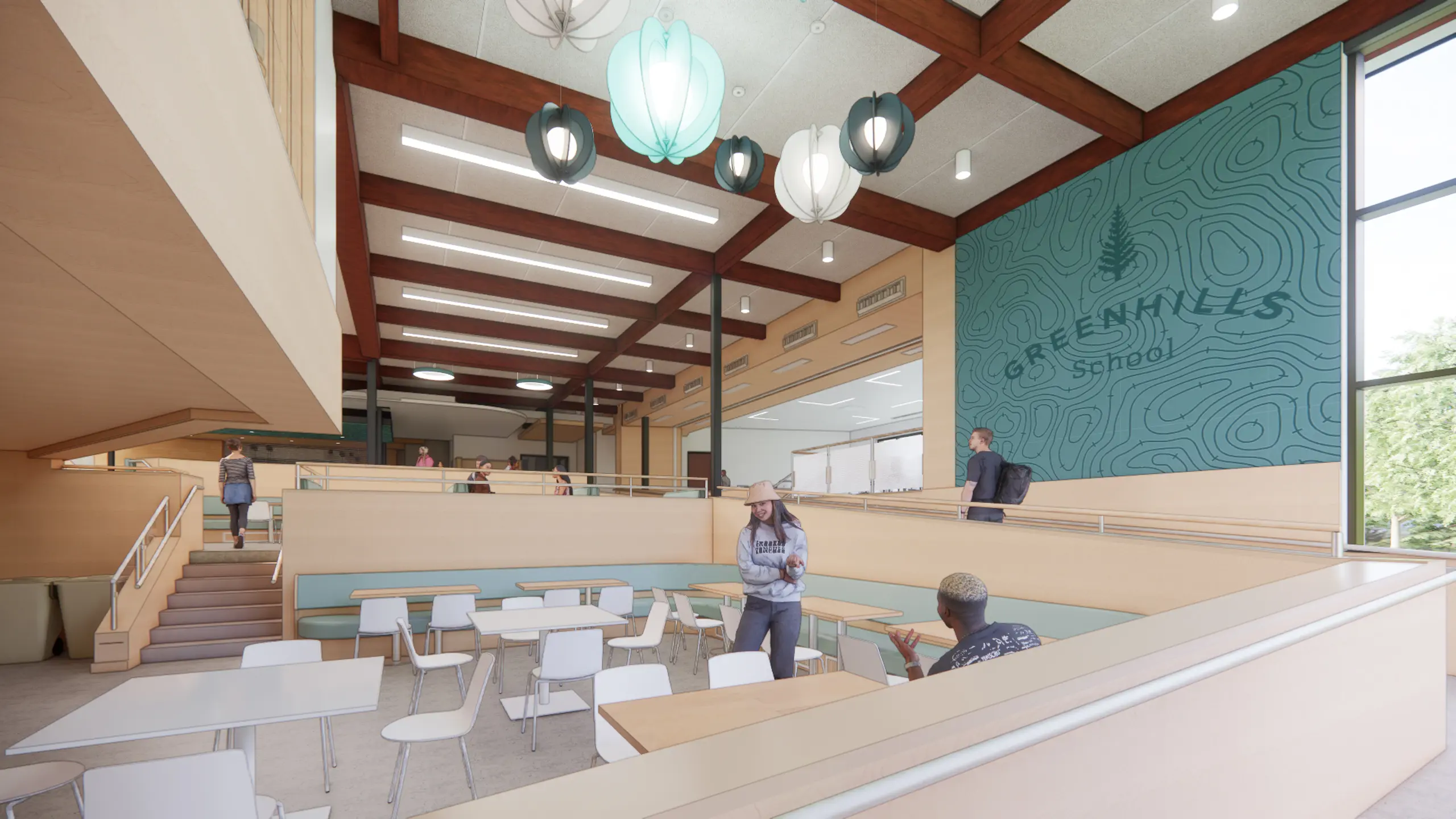 A rendering of the new, expanded dining room