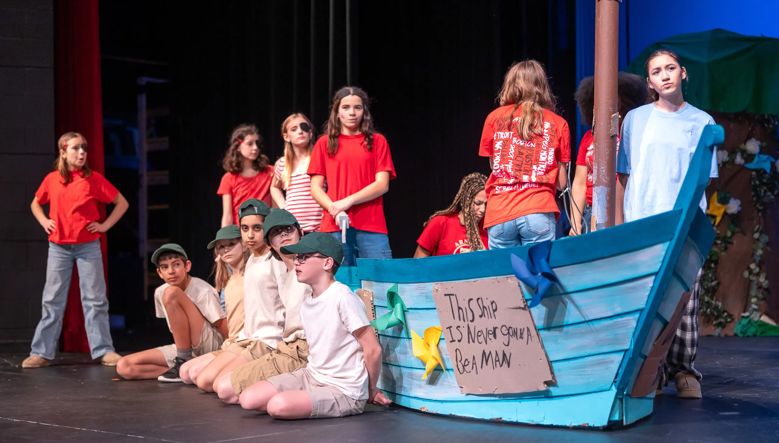 Middle school students take the stage for a production of Peter Pan