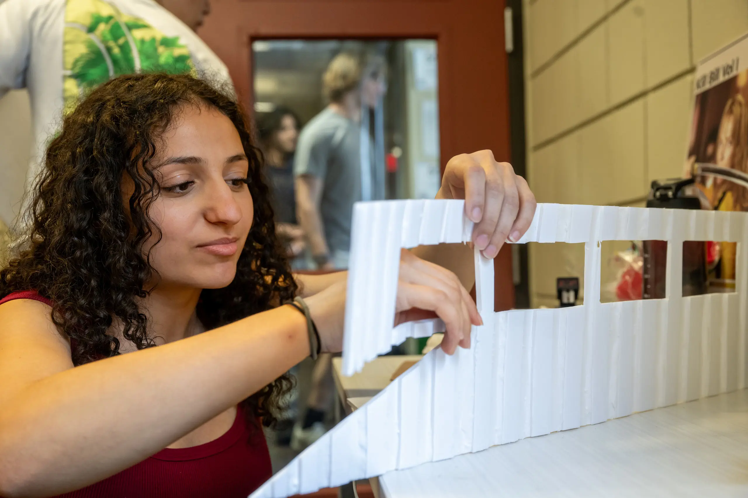 Students making art projects
