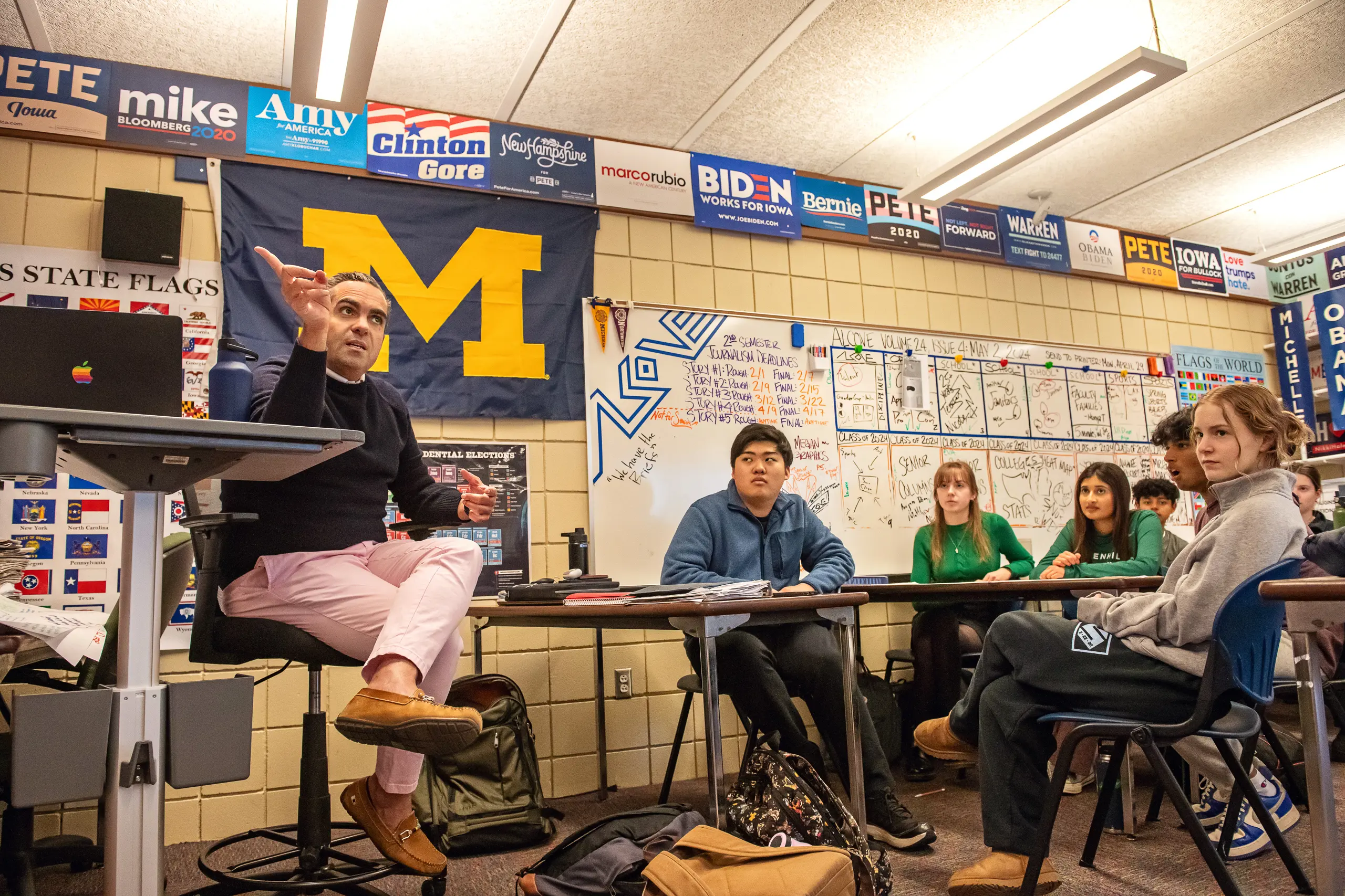 Students discuss and debate politics