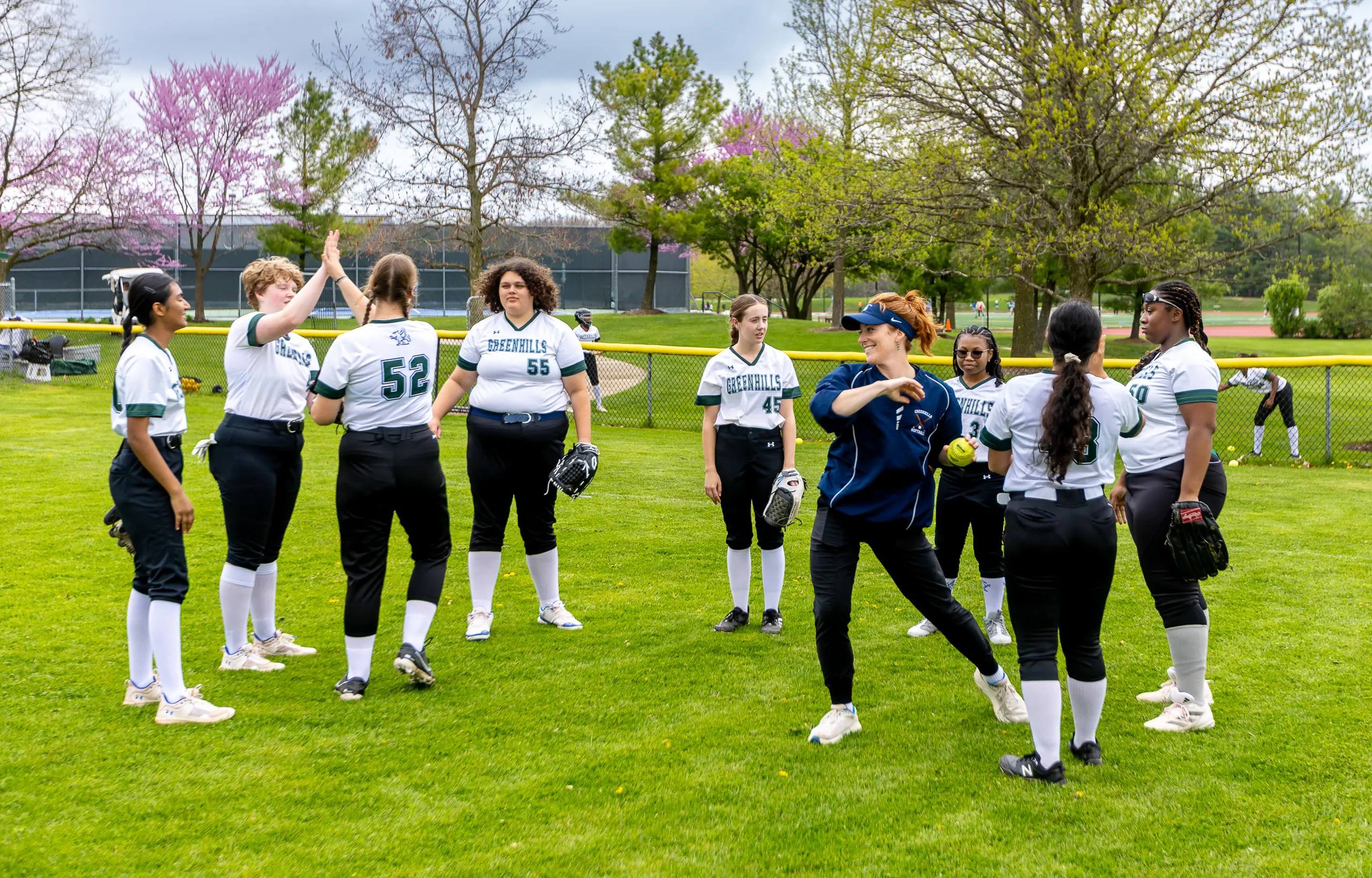 Athletics students on field