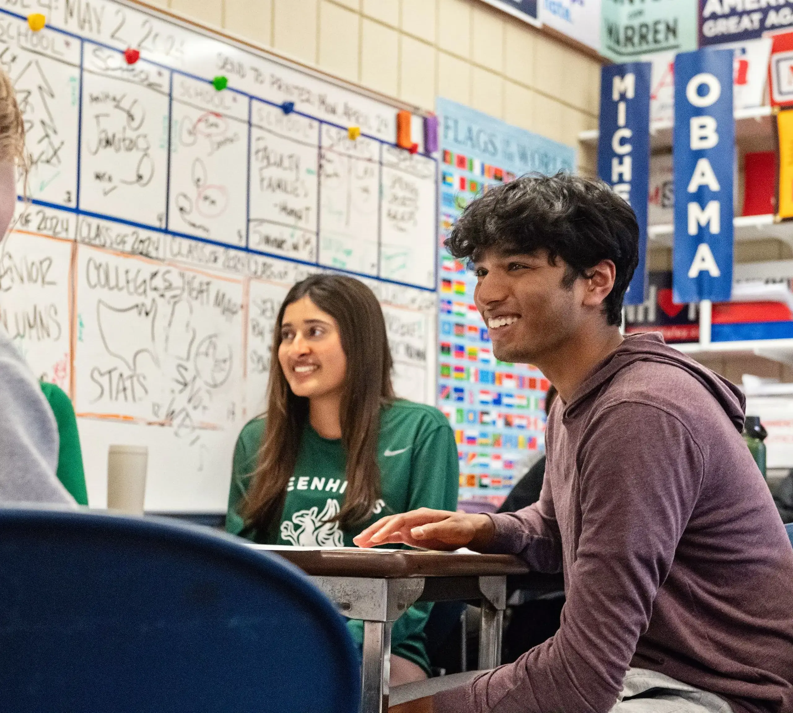Upper school students in class together